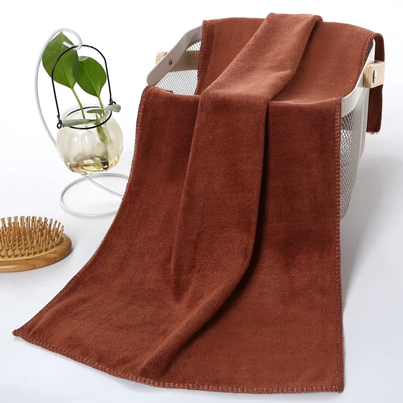 2Pc Brown Quick-drying Towel Microfiber Face Towel Cleaning Multi-purpose Towel for Home Kitchen Car Wash