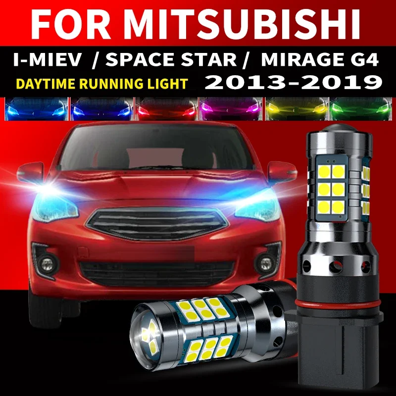 2 Piezas de Luces LED DRL para Automóvil, Lámparas de Circulación Diurna para Mitsubishi I-Miev Mirage G4 Space Star 2013 2014 2015 2016 2017 2018 2019