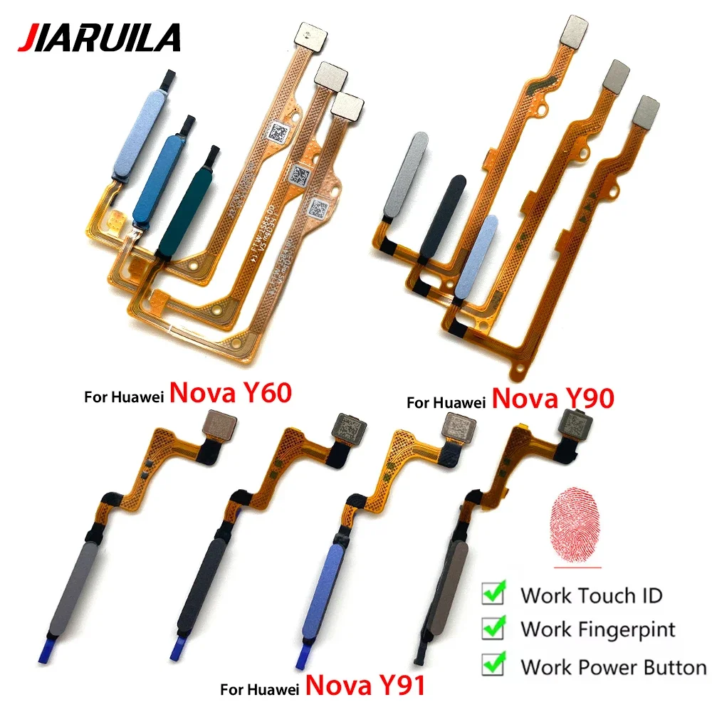10 PCS Fingerprint Sensor Scanner Touch ID Connect Motherboard home button Flex Cable For Huawei Nova Y60 Nova Y90 Nova Y91