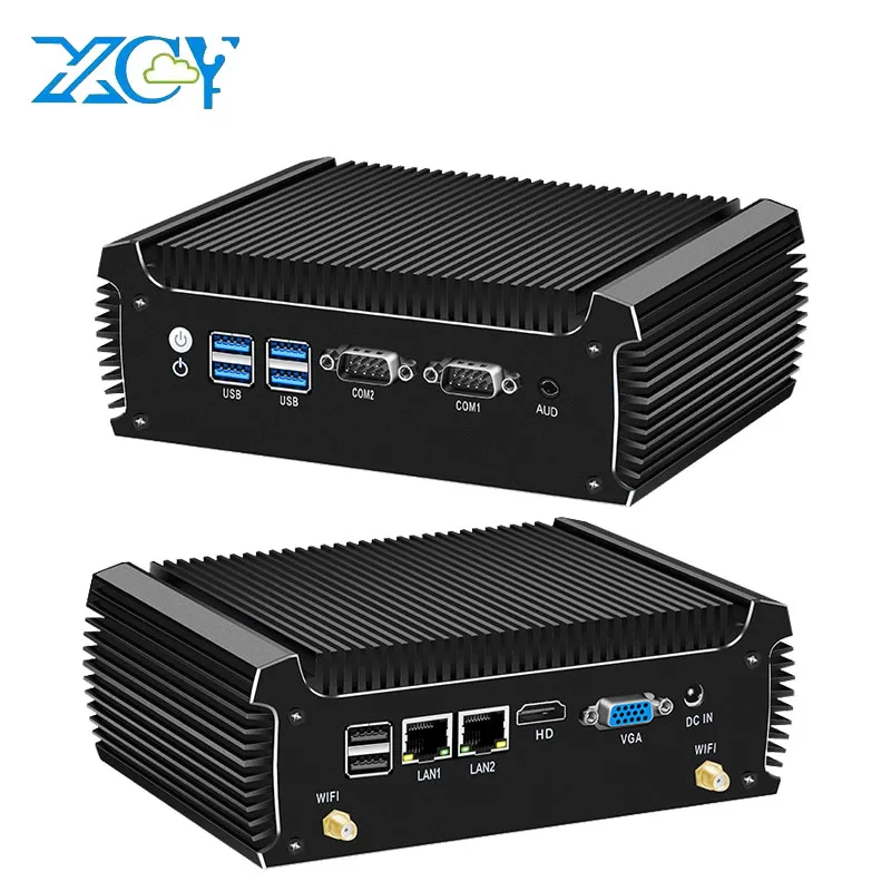 XCY Lüfterloser Mini-PC Intel Core i5-8250U DDR4 WiFi-Computer für Industrie mit 4xUSB3.0 2xUSB2.0 2xRS232/485 COM Windows10 Ready
