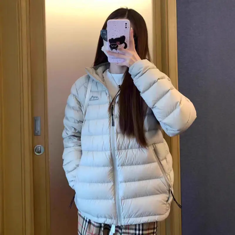 

Хлопковая куртка на пуху с запасными ребрами, куртка на хлопковой подкладке с капюшоном для девочек, легкая утепленная женская уличная куртка-пуховик, теплое зимнее пальто