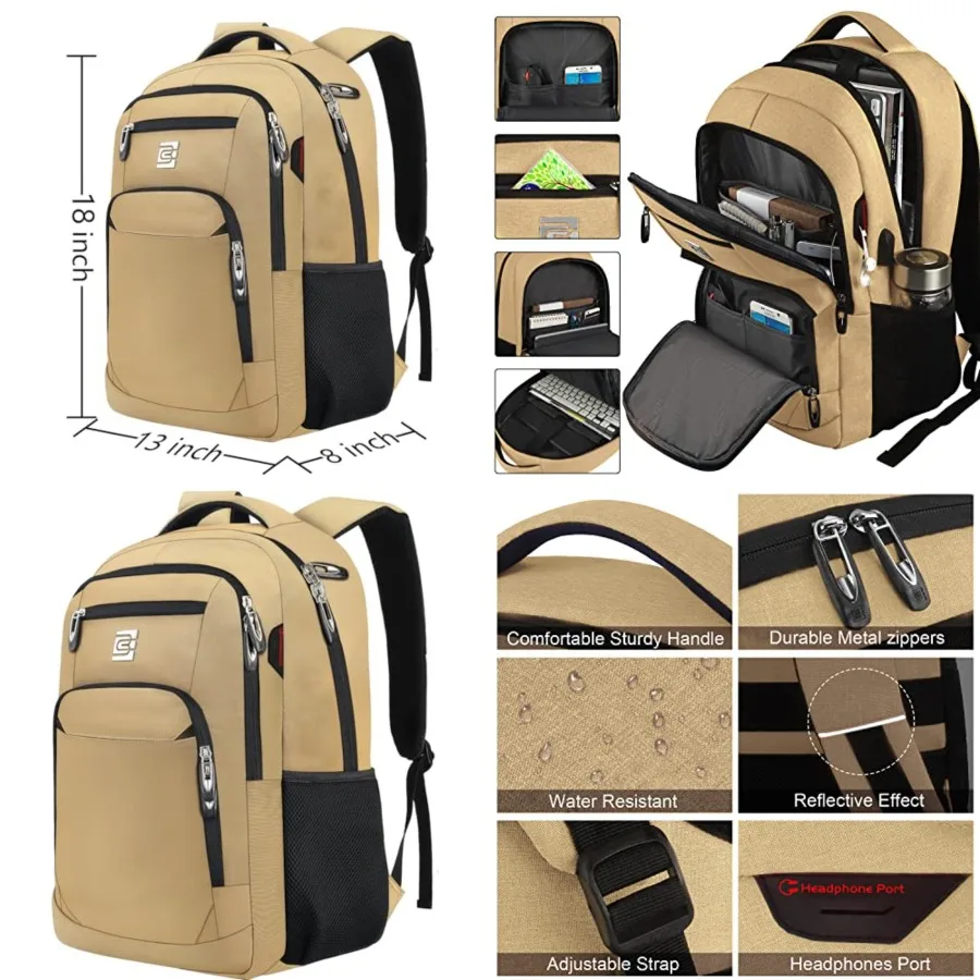 

Backpack, Business Travel Anti Theft Slim Durable s Backpack, Water Resistant College Computer Bag for Women and Men Fits and N