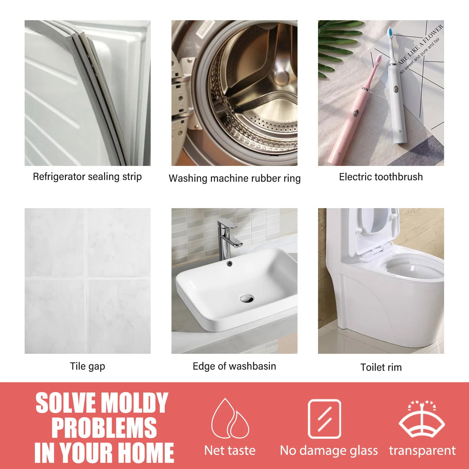 1/2PC Wall Mold Mildew Remover Cleaner Caulk Gel Pool Tile Gap Spot Mold Remover Washing Machine Bathroom Mildew Gel