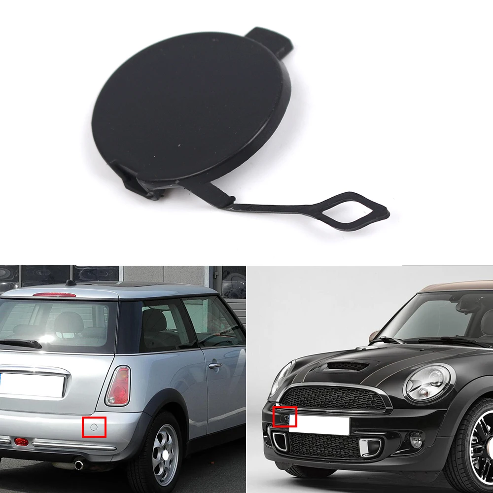 

Front Rear Bumper Tow Hook Eye Cover Cap Matte Black For Mini Cooper R50 R52 R53 Front 51121177907,R55 R56 R57 Rear 51117268745