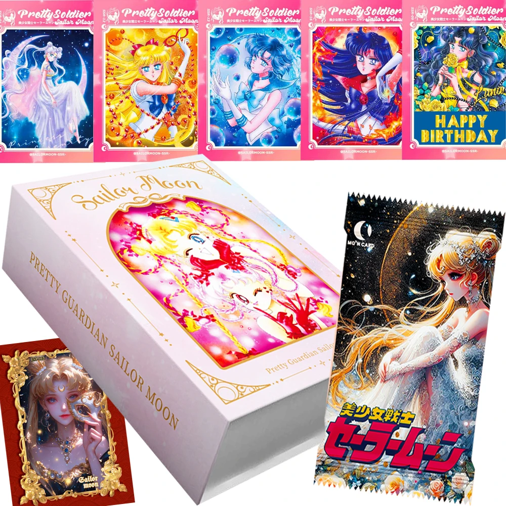 

Sailor Moon Collection Cards Anniversary Series Lovely Anime Girls Exquisite Design Rotating Enamel Cards Children Festival Gift