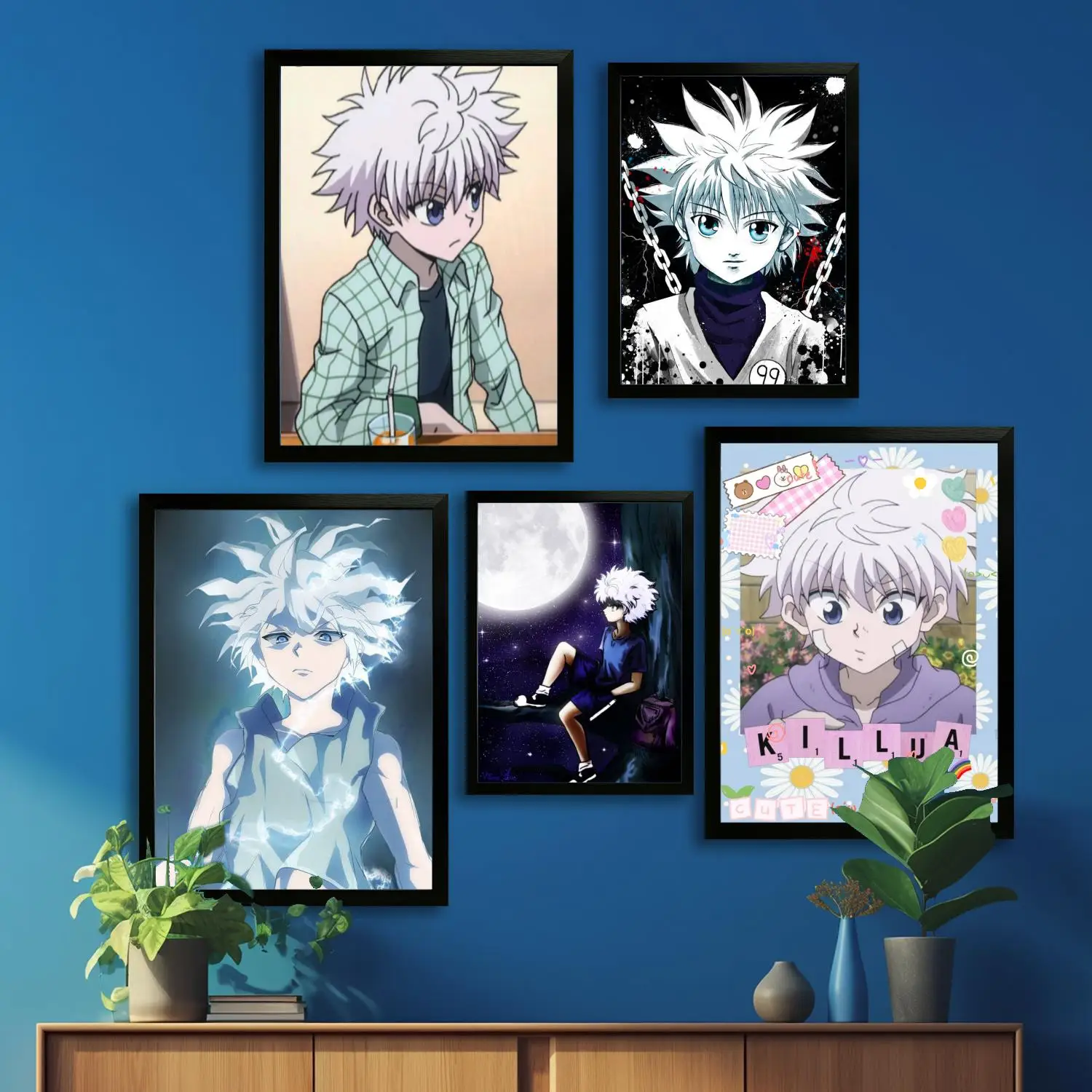 killua zoldyck cartoon Canvas Art Poster and Wall Art Picture Print, Modern Family Bedroom Decor Posters,Decorative painting