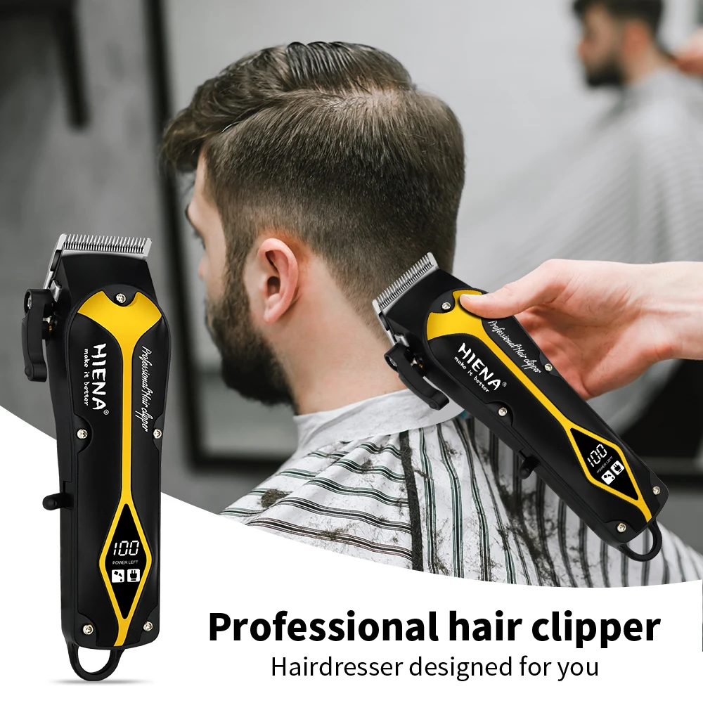 hiena Electric Hair Clipper Hair Cut Maching Wireless Trimmer men Professional Clipper Machine Rechargeable Hair Cut