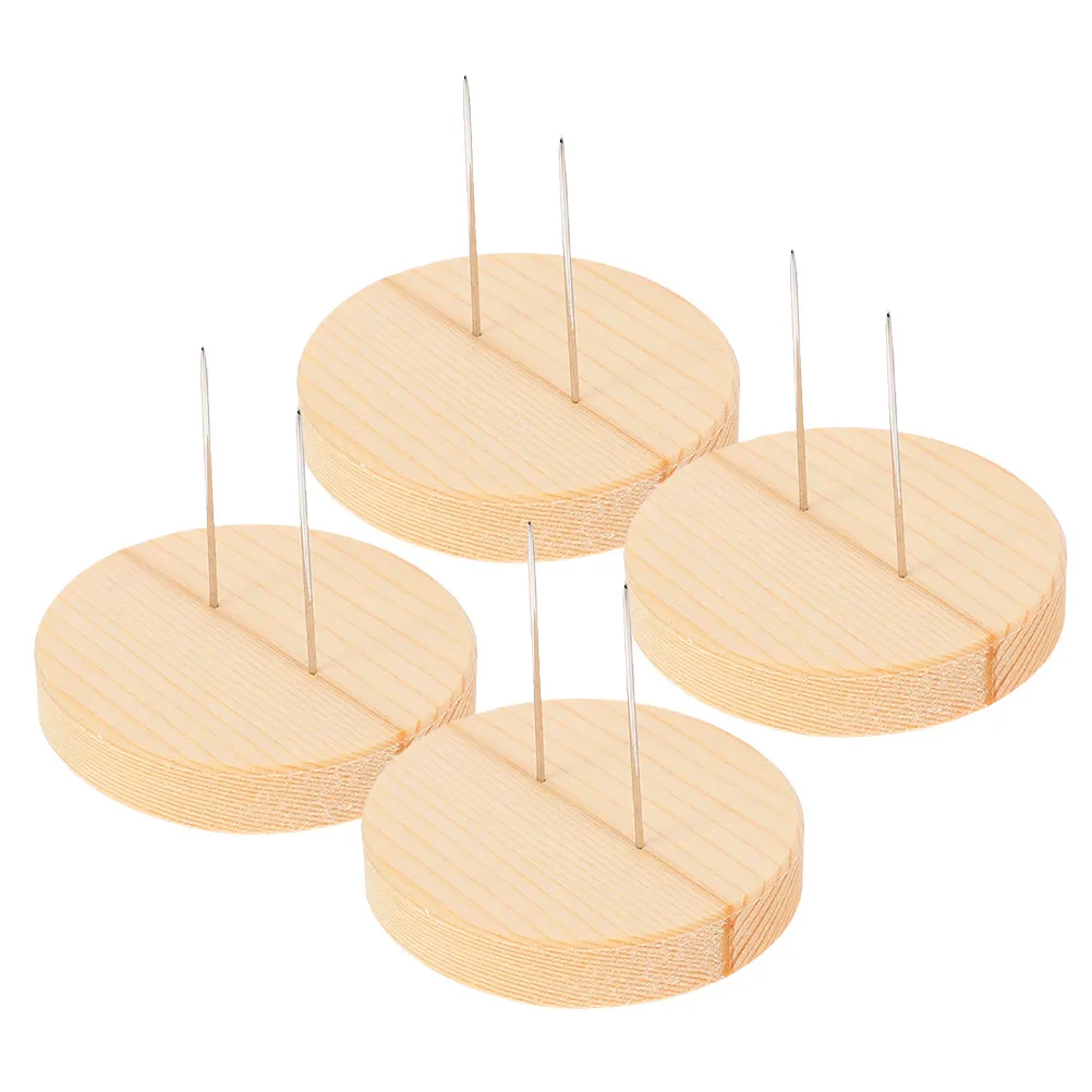 4Pcs Needle Felting Stand Wooden Base Creative Display Rack for Crochet Animal Figures Action Figures Support Holder