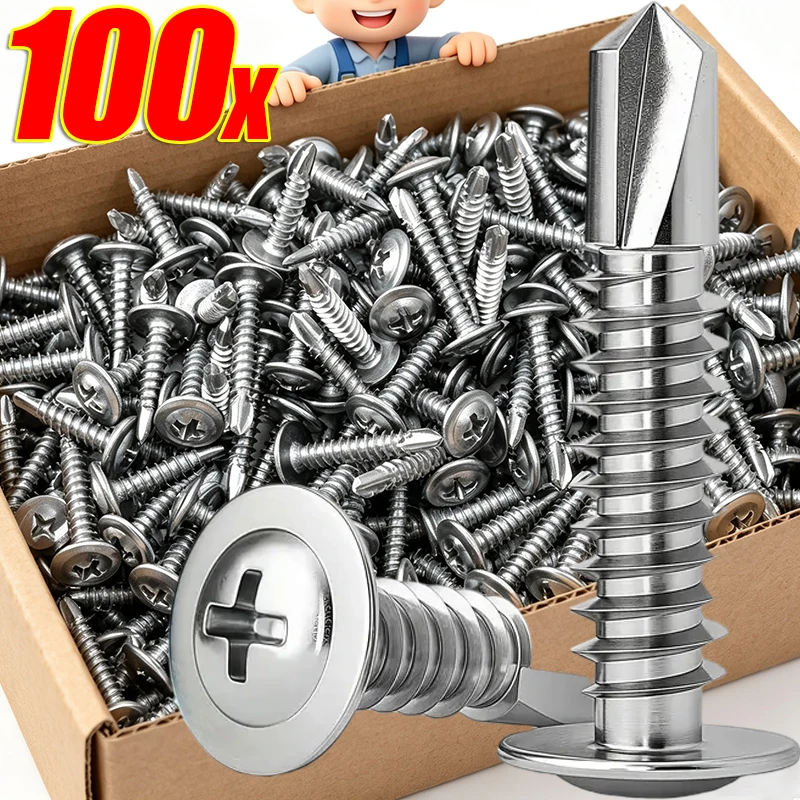 Stainless Steel Self Tapping Drilling Screw For Metal Wood Thread Phillips Cross Truss Head Sheet Metal Screws Assortment Kit