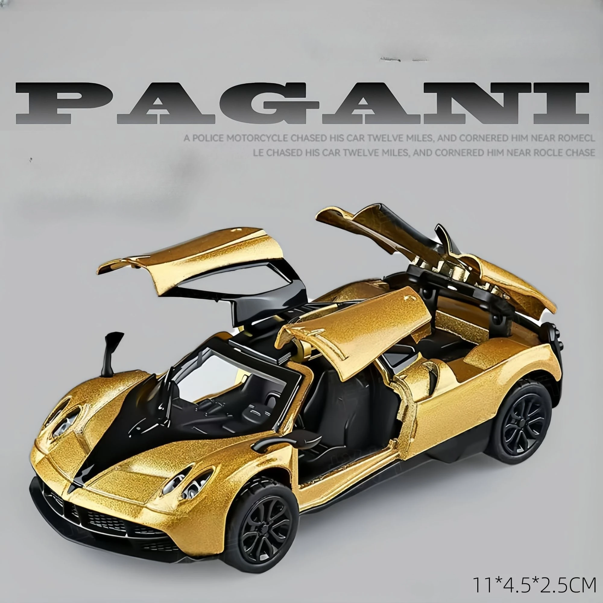 

The latest 2025 alloy Pagani simulation car toy car inertial rebound car model ornament decoration. Christmas gifts