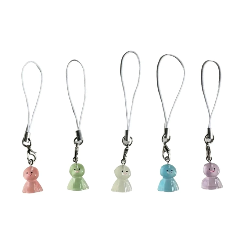 Stylish Dolls Phone Charm Pendant 5pcs Set Easy Attach to Phones and Purses