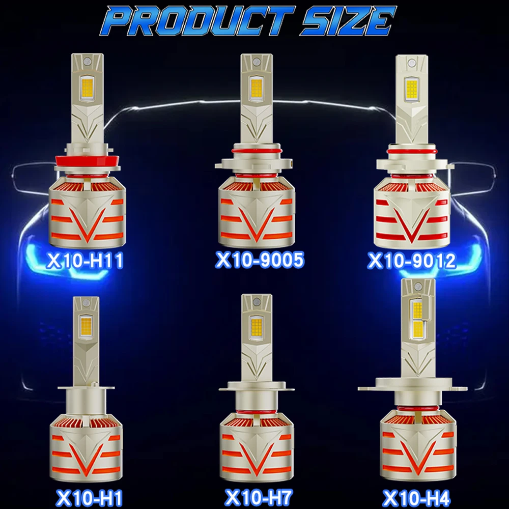 H7 2200000LM H11 LED المصباح الكهربي H1 9005 9006 H4 توربو المصابيح الأمامية 6500K الأبيض المصابيح الأمامية لمبة لملحقات المصباح الكهربائي للسيارات