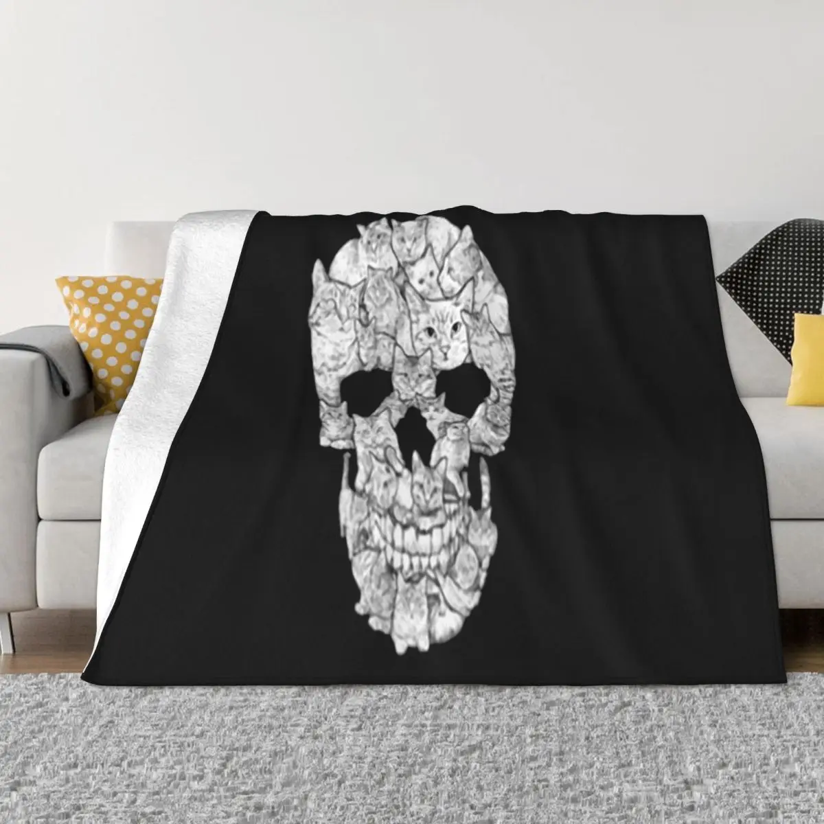 Cats Skull Rap Male Homme Brand Halloween Humor New Brand Plus Size Hot Sale Colour Science Throw Blanket