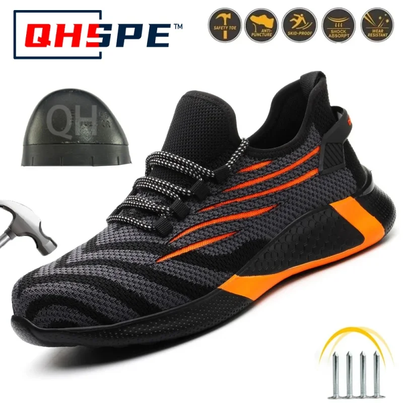 Men Work Safety Shoes Anti-puncture Working Sneakers Male Indestructible Work Shoes Men Boots Lightweight Men Shoes Safety Boots