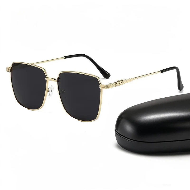 الكلاسيكية مربع خمر الاستقطاب النظارات الشمسية للرجال العلامة التجارية الفاخرة مصمم نظارات شمسية معدنية القيادة الصيد UV400 نظارات 2025