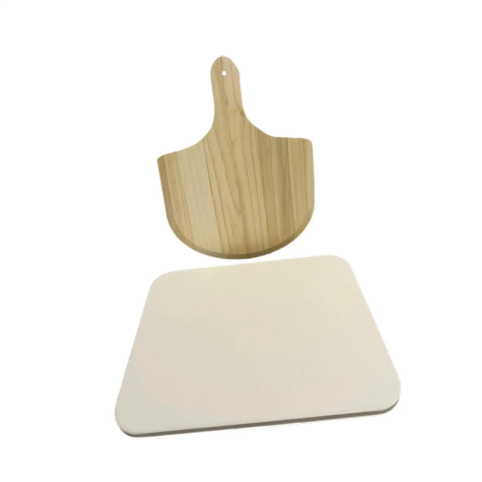Pizza Pan Baking Set Cordierite Board Wooden Paddle Easy Clean Kitchen Utensils for Tabbon Bread Baits Pizza Party