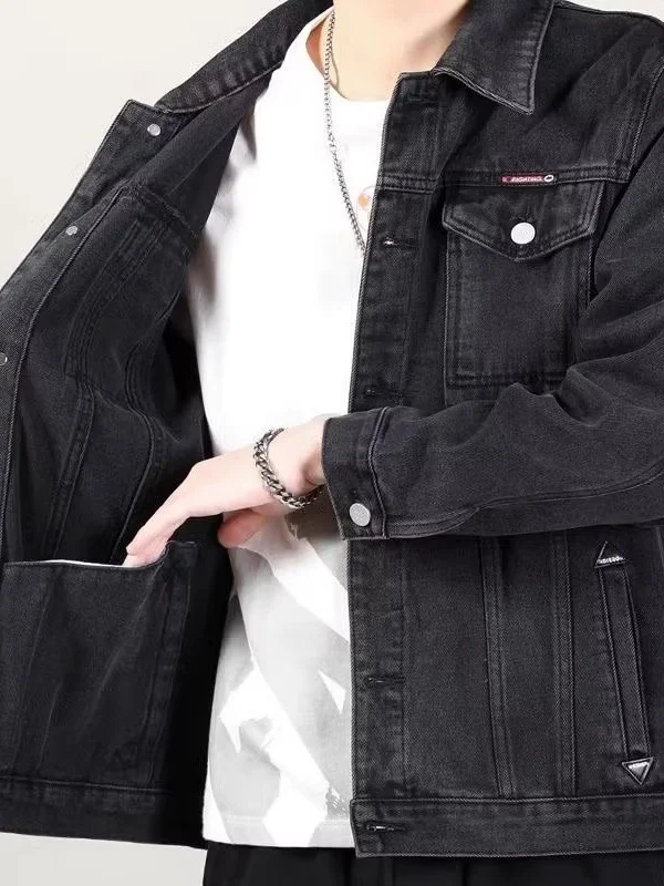 

Повседневная свободная мужская джинсовая куртка Jaet, весенне-осенняя модная американская спецодежда с воротником Jaet Sli Top молодежная верхняя одежда