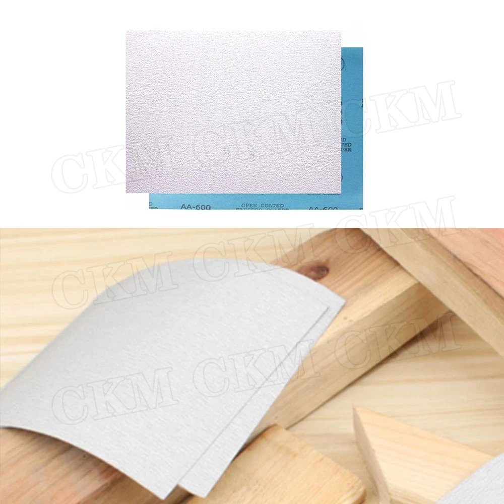 

1PC Dry Sandpaper Rectangular 600# Woodworking Hand-Polished Auto Parts Paint White Dry sandpaper For Universal