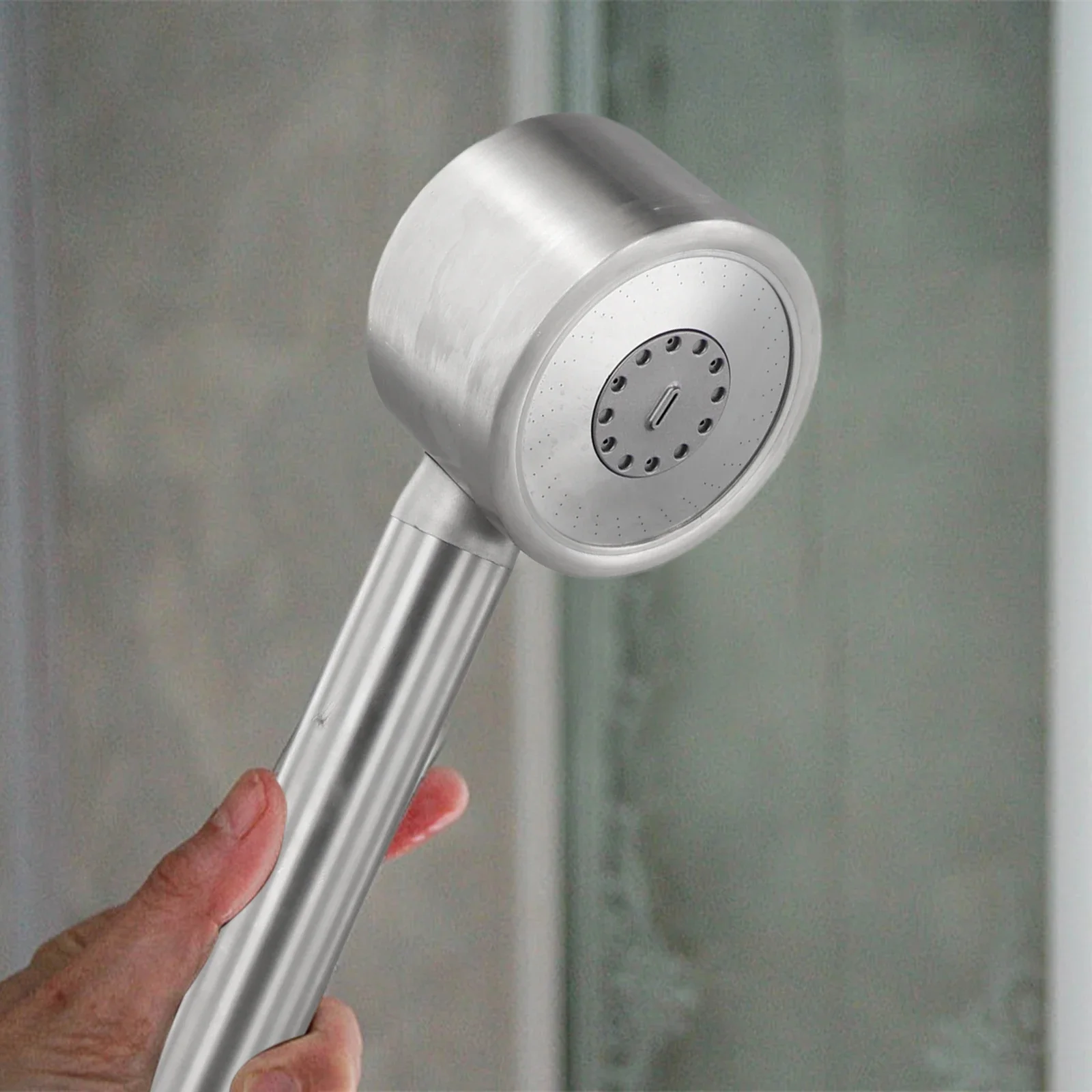 

High Pressure Shower Head Stainless Steel Shower Head G1 2 Standard Connection Low Water Pressure Compatible As Shown