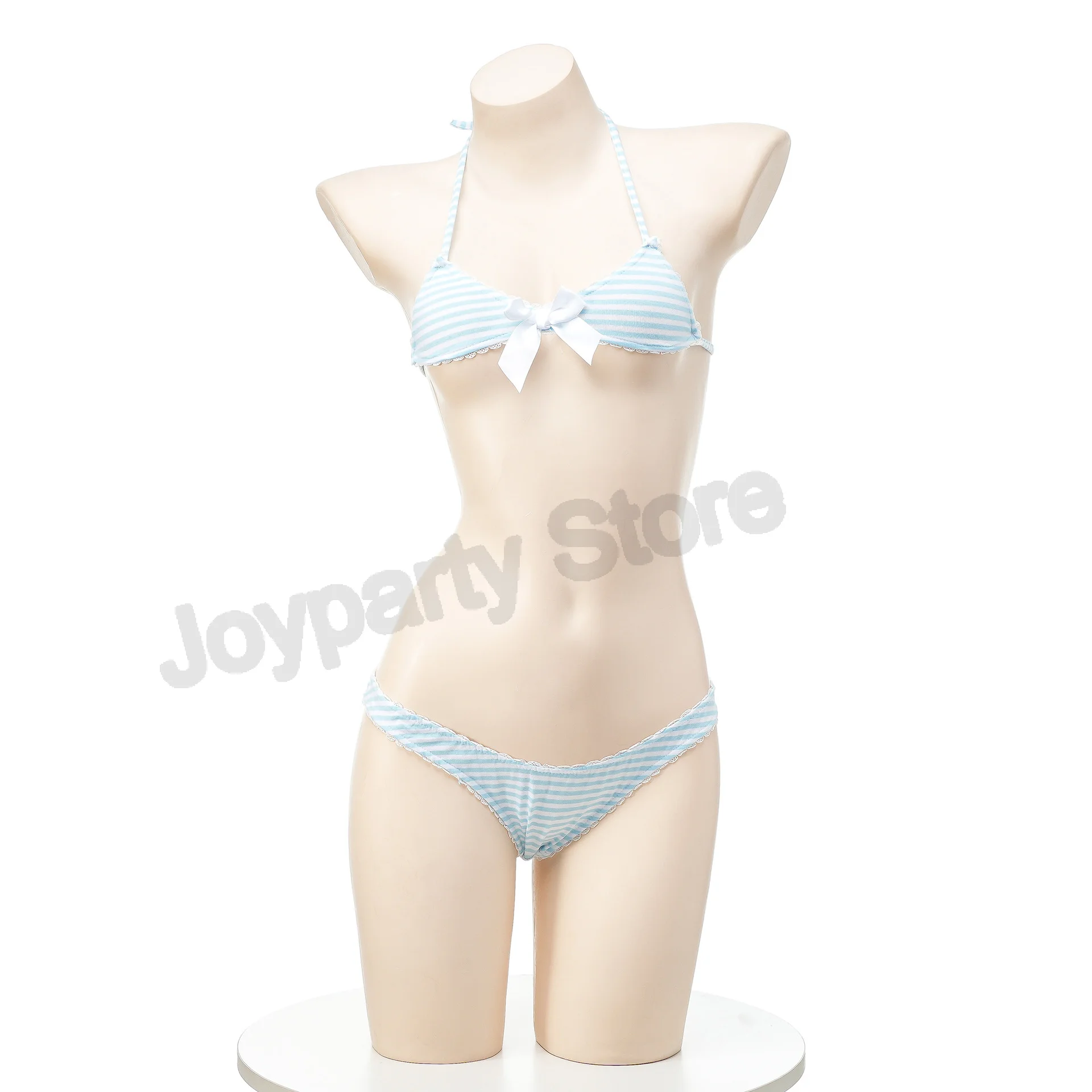 Three point striped bikini Girl Bikini Swimsuit Japanese Swimwear Roleplay Outfit Women Cute Maid Underwear Costume view 6