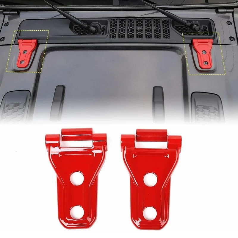 

2PCS Car Hood Engine Hinge Cover Trim Black ABS For Jeep Wrangler JL 2018 2019 2020 2021 2022 2023 Car Accessories