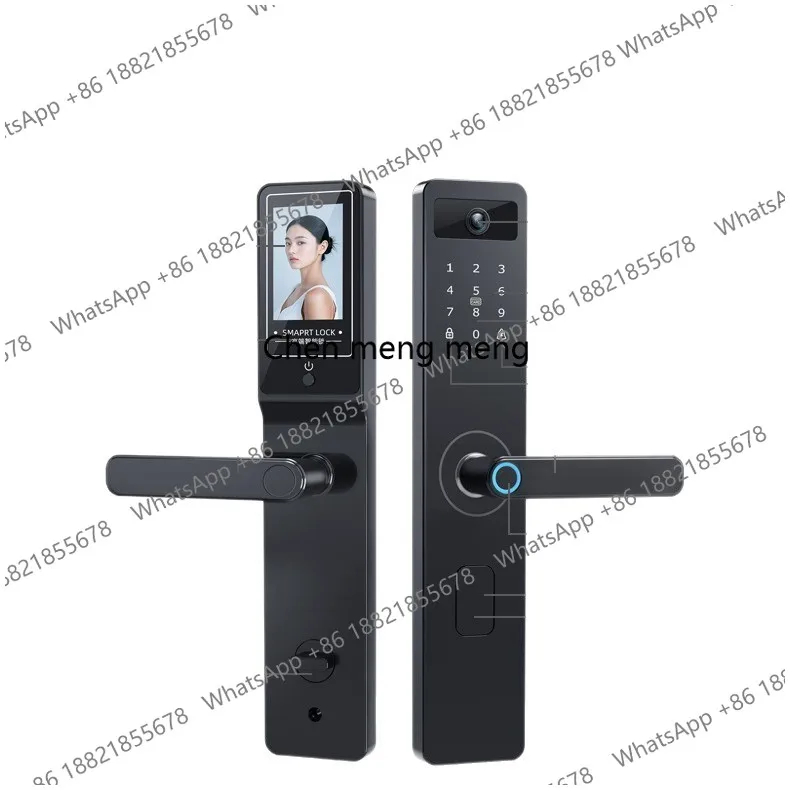 

Полуавтоматический умный замок с функцией «кошачий глаз» и паролем, для домашней установки, противоугонный, с функцией распознавания отпечатков пальцев, электронный дверной замок.