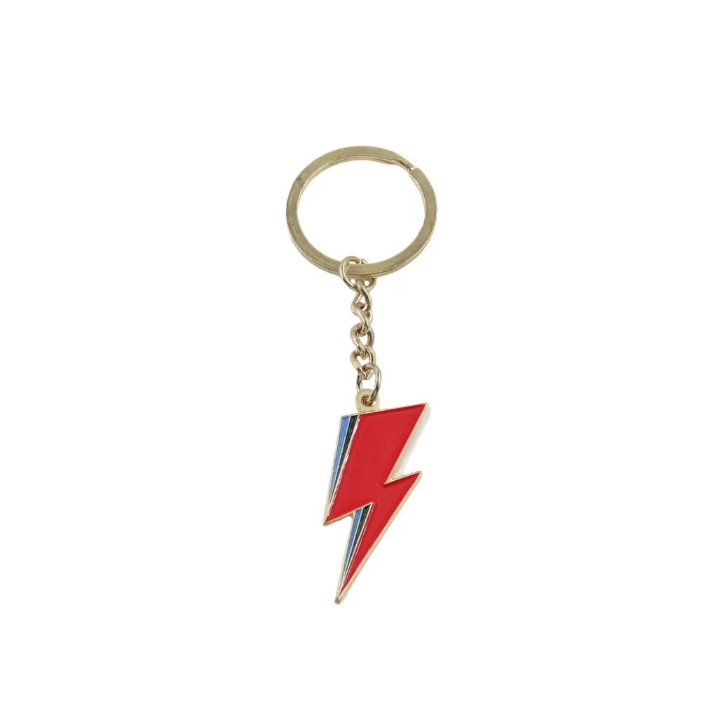 David Bowie Lightning Symbol Keychain Punk Rock Music Pendant Fashion Creative Accessories Key Ring Jewelry Singer Fans Gifts
