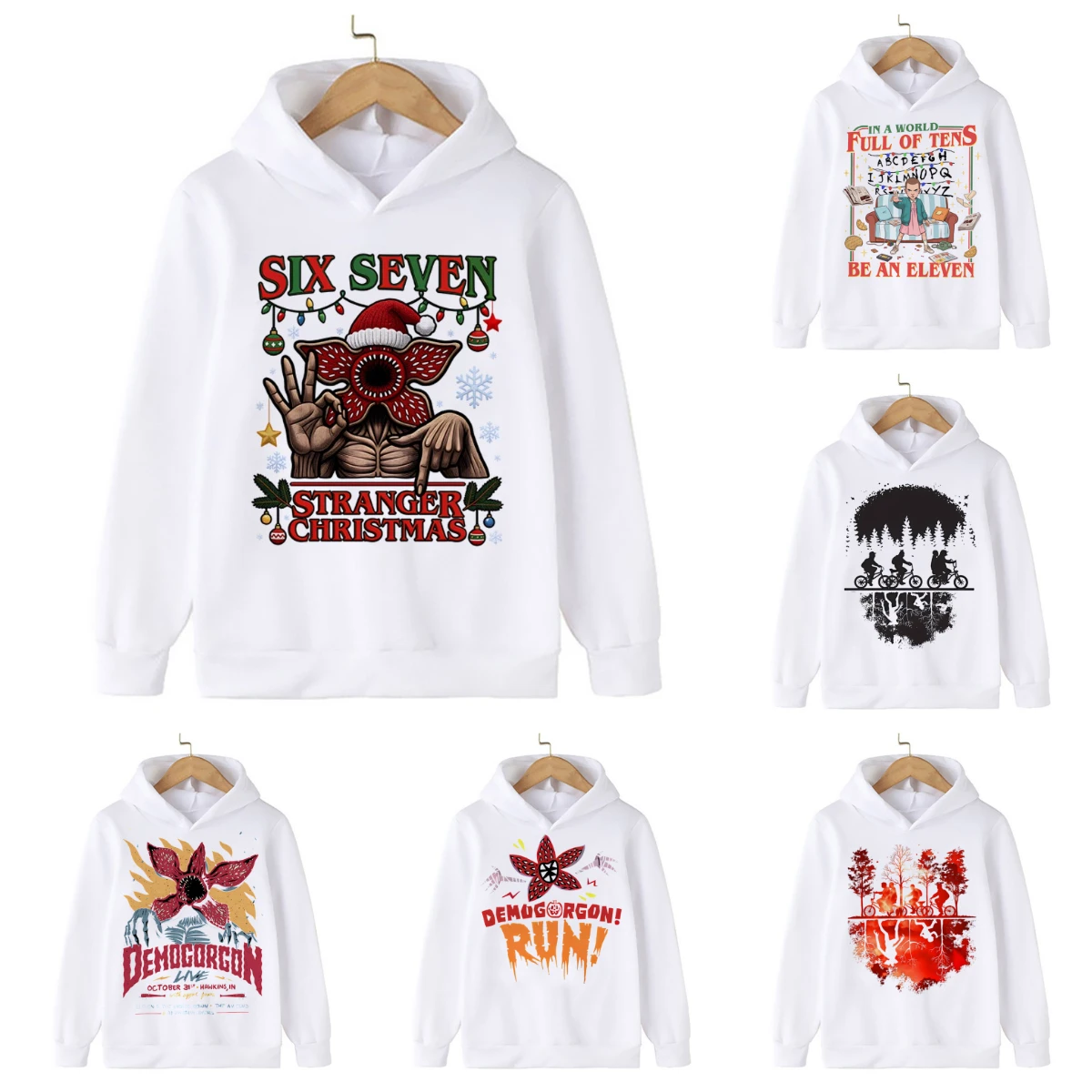 Sudadera con capucha The Demogorgon Hawkins Cannibal Flower para niños, sudaderas con dibujos animados para niños y niñas