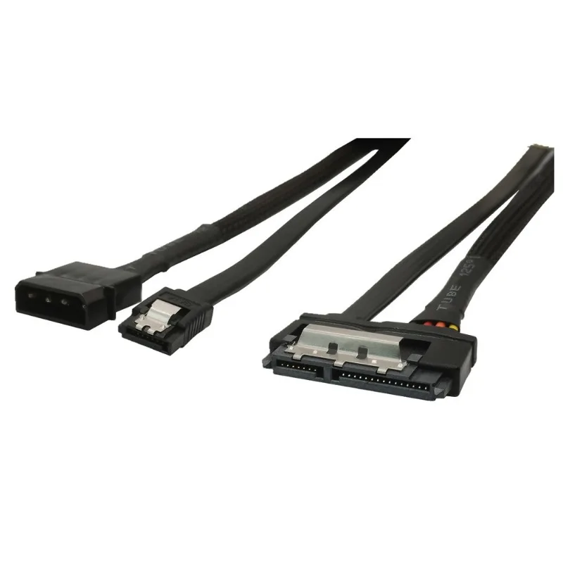 40cm SATA 7+15-pin Power Cable 22pin to SATA 7pin +4pin IDE Adapter Hard Disk Optical Cable for Desktop Computer 50cm