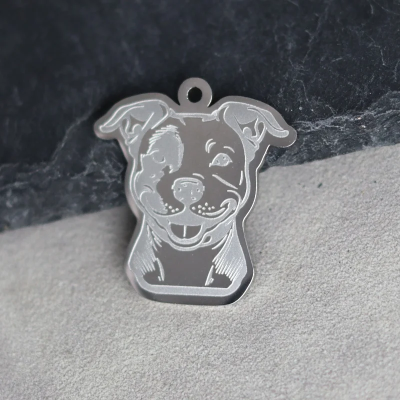 2pcs Punk Pitbull Dog Stainless Steel Pet Charms for Jewelry Making Necklace Kids Gift DIY Craft Pendant No Fade diy Accessories