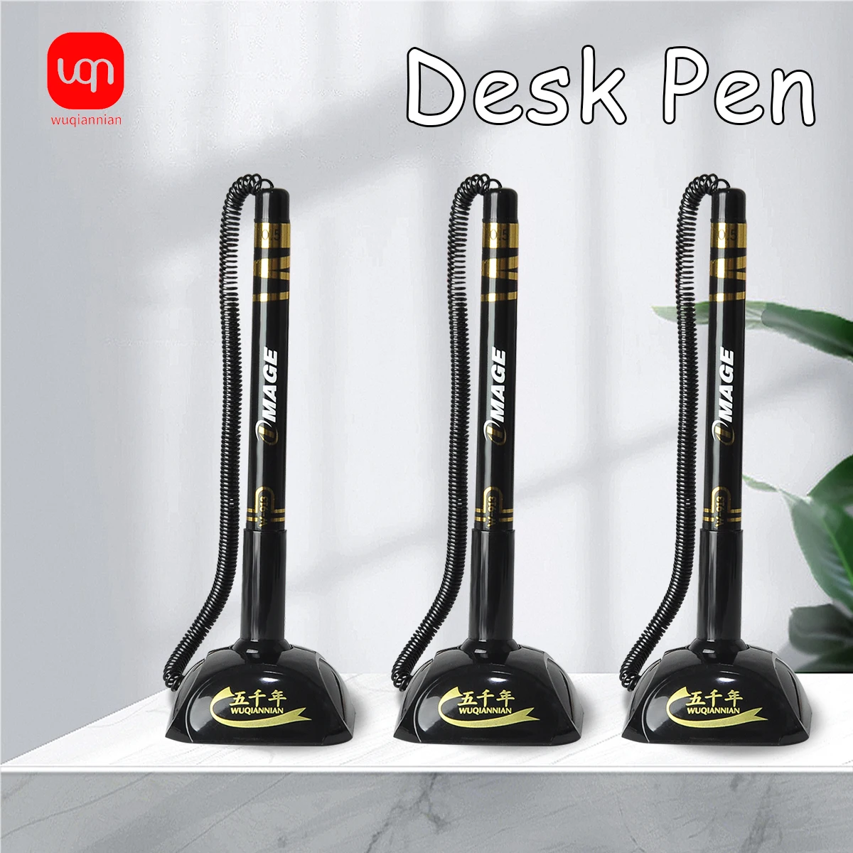 

2/4pcs Bank Desktop Pen Fixed Signature Pen Black Ink Service Counter Signature Pen Black 0.5mm Bullet Can Be Glued And Fixed