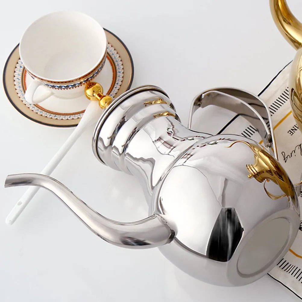 

Stainless Steel Kettle Teapot Long Spout Anti-Scald Handle Filter Pot Long Narrow Spout Kettle Kitchen Office Use