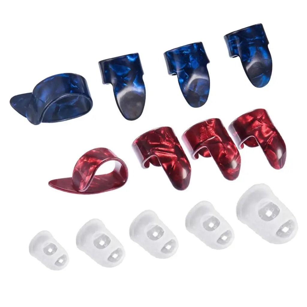 Finger Picks Protector Set for Guitar Players Guitar Fingertip Guards Acoustic Banjo Thumb Pick Kit for Beginners Accessories