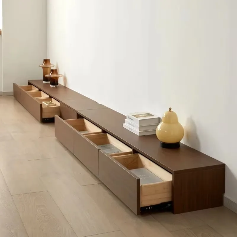 

Vertical Dark Brown Tv Stand Extended Storage Wooden Nordic Tv Stands Living Room Designer Tv Kast Meubels Furniture Home