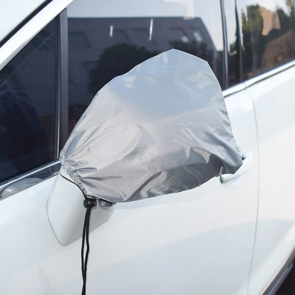 

4Pcs Universal Car Mirror Covers 33x27cm Waterproof Oxford Fabric Snowproof Side Mirror Protector Grey Rearview Sleeves
