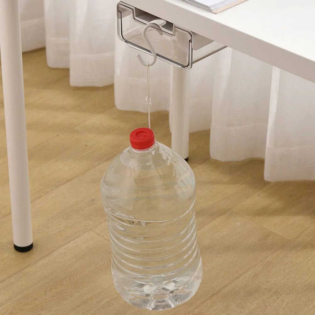 

2pcs Drawer Style Storage Box Pet Material Hidden Under Desk Organizer For Stationery Pens Office Home School Use Invisible