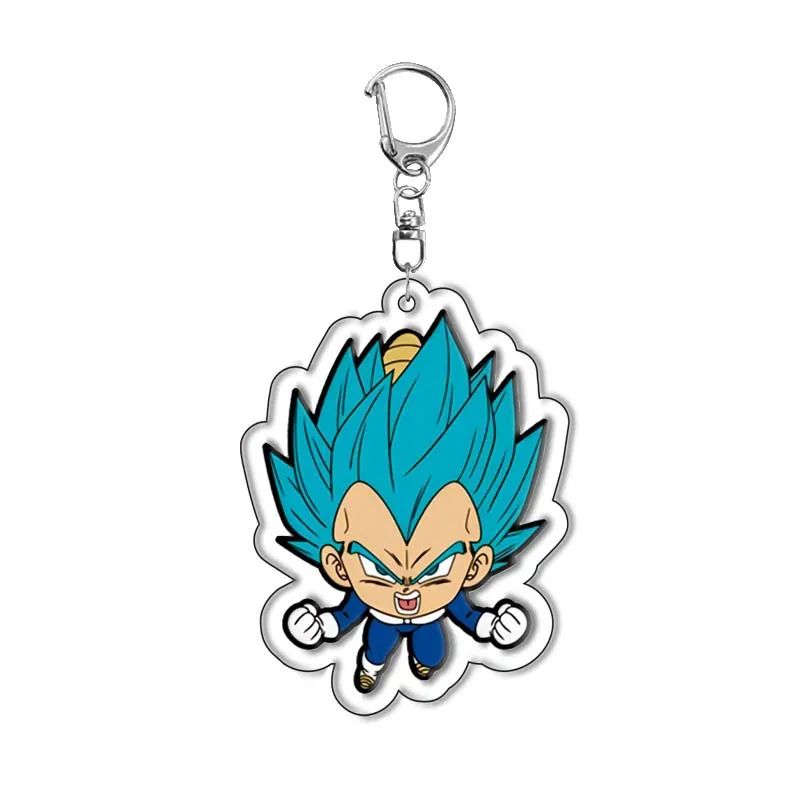 Anime Dragon-Ball Key Chain Goku Transparent Acrylic Double-sided Printed Keychain Cartoon Key Chains Backpack Pendant