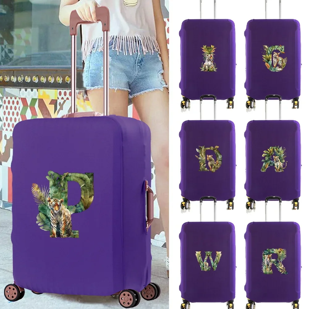 Travel Luggage Cover Baggage Suitcase Protector Washable Reusable Dustproof Scratch-proof Suitcase Cover Jungle Tiger Pattern