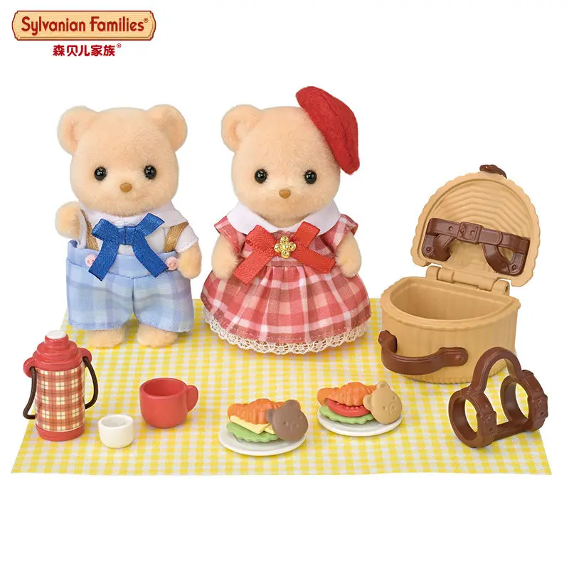 

Sylvanian Families Genuine Biscuit Bear Family Doll Figures 2026 New Release Soft Flocked Pretend Play Toys For Little Girl