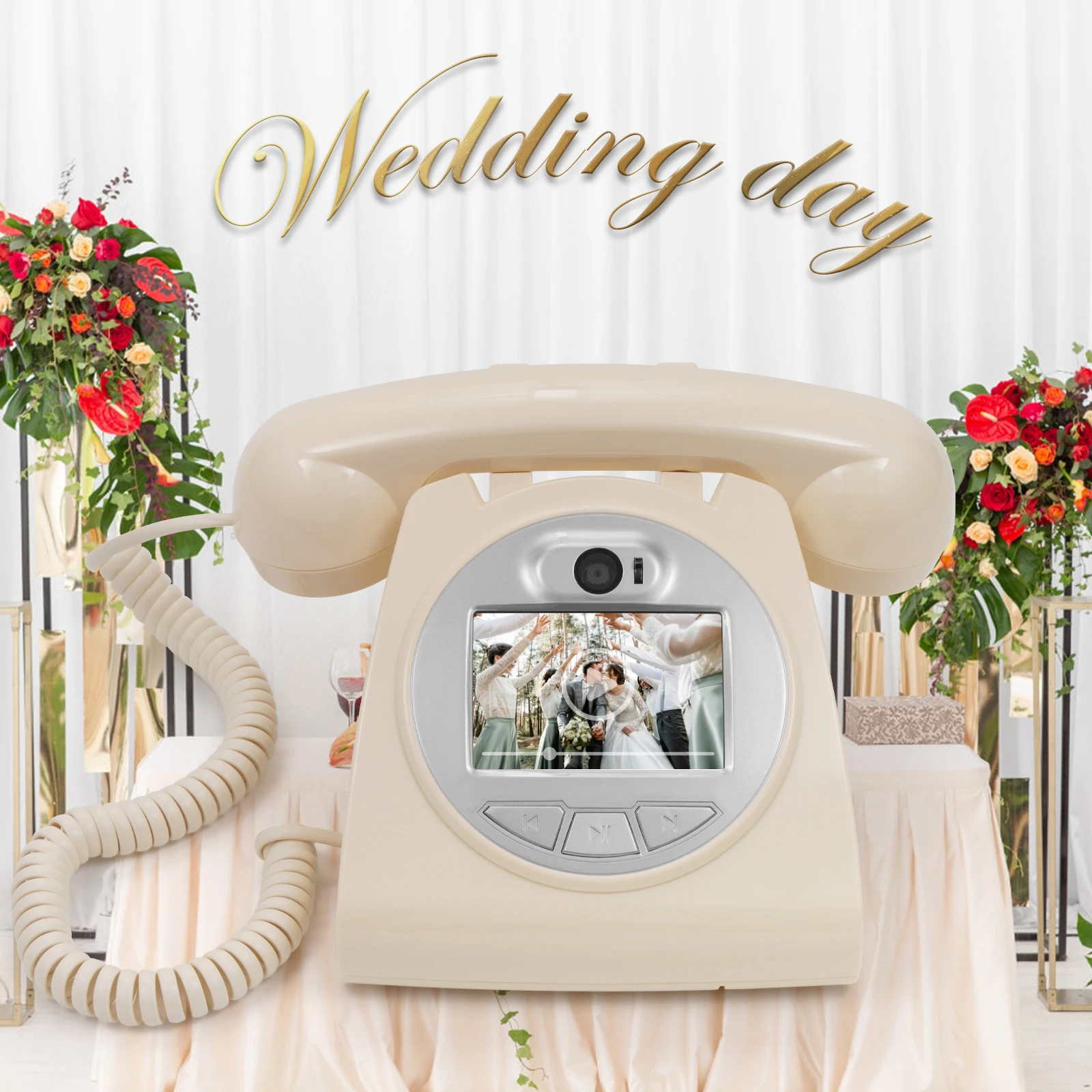 Brand New 1080P Video & Audio Guestbook For Wedding Decoration Wedding Telephone Booth Recorder Video Guestbook
