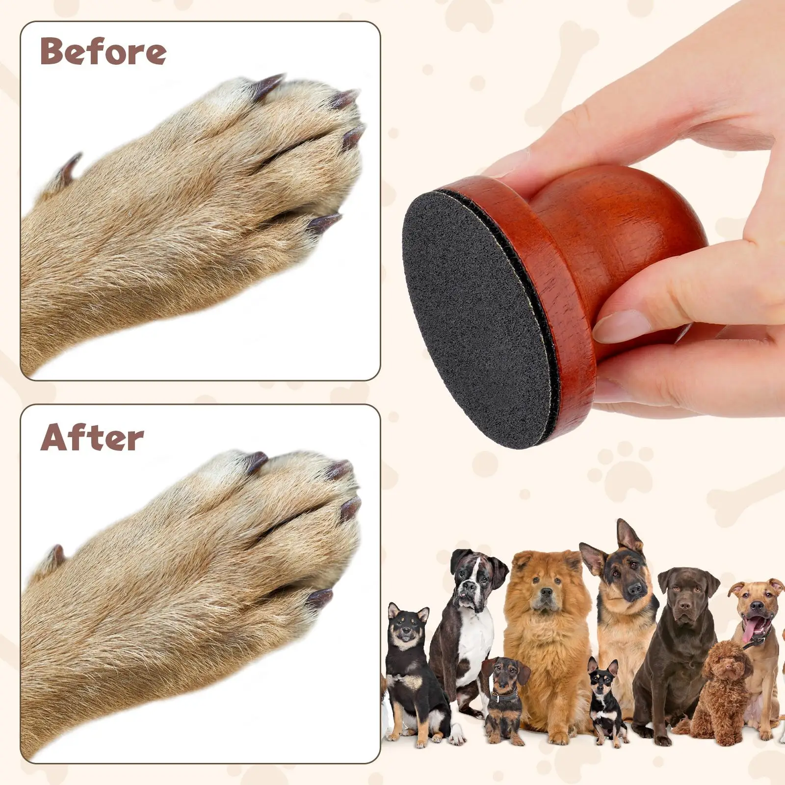 Dog Nail File Manual Wooden Pet Grooming Dogs Scratching Board Grinding Claw Pet Claw Care for Puppy Nail Care Outdoor Indoor