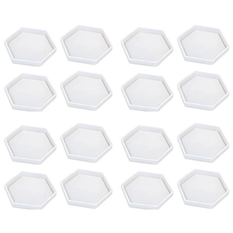 

CYL-16 Pack Hexagon Silicone Coaster Molds Silicone Resin Mold, Clear Epoxy Molds For Casting With Resin, Concrete