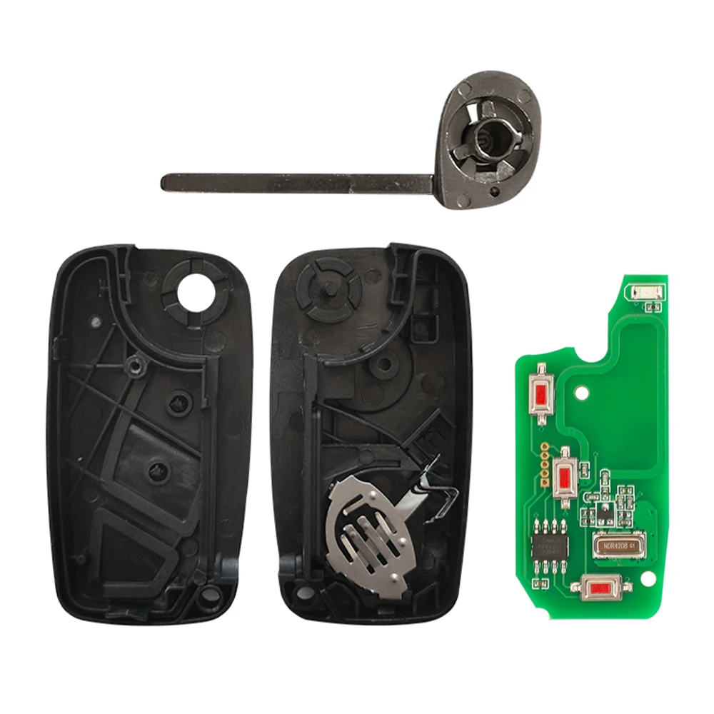 Xnrkey 2/3 Knop Afstandsbediening Autosleutel Megamos ID48 Chip 433Mhz Voor Fiat Bravo Linea Stilo Punto Ducato Ypsilon Dagelijks peugeot Boxer