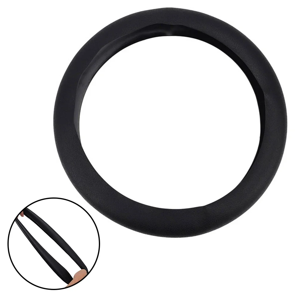 Steering Wheel Cover Compatible With 14 16 Inch Diameter Wheels Silicone Non Slip Material With Leather Texture