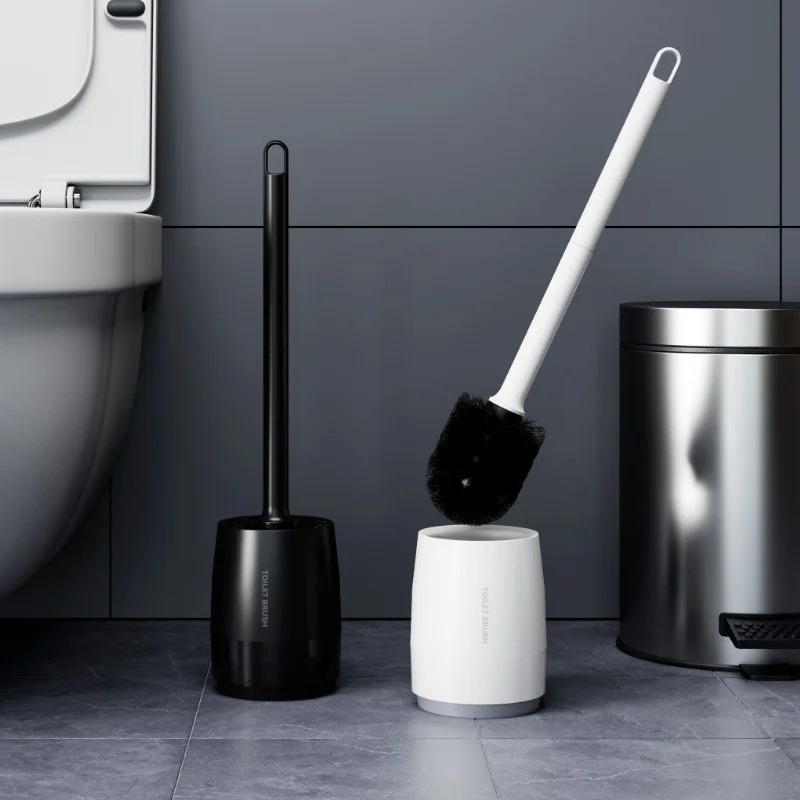 1 Set Silikon-Toilettenbürste mit Schnellentleerungsfunktion, Wandmontage oder Standfuß-Design, Badezimmer-Reinigungswerkzeug-Zubehör