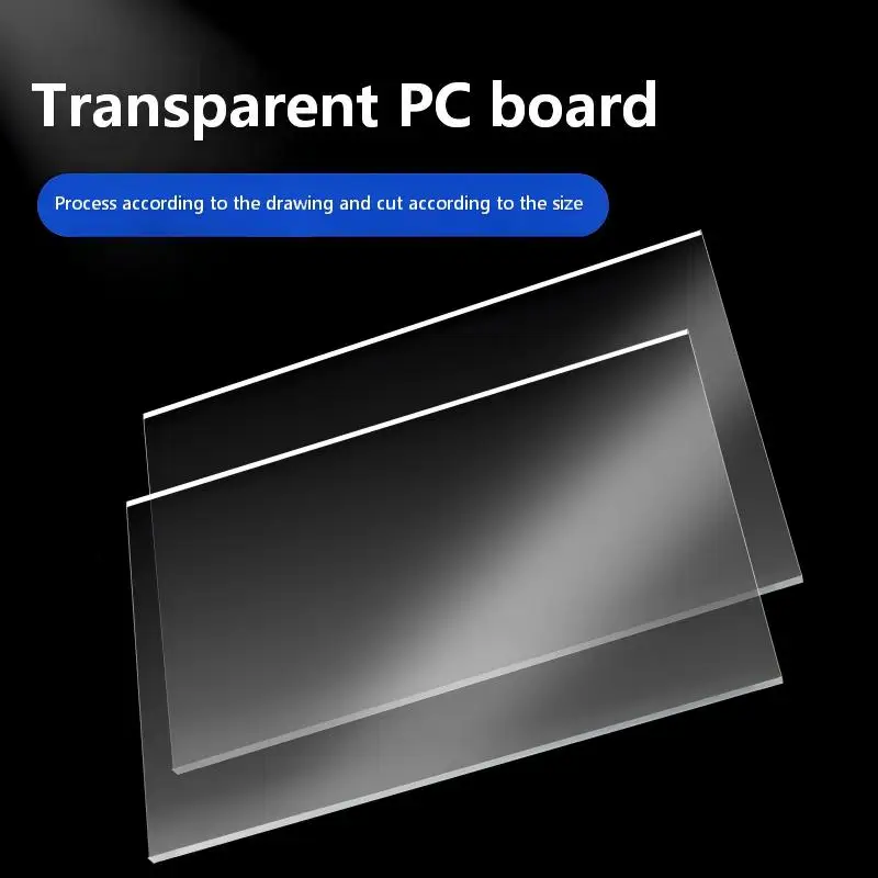 Transparent Polycarbonate PC Endurance Sheet, 0.5 1 2 3 4 5mm Thick Clear Plastic Plate, Custom Processing, Impact Resistant PC