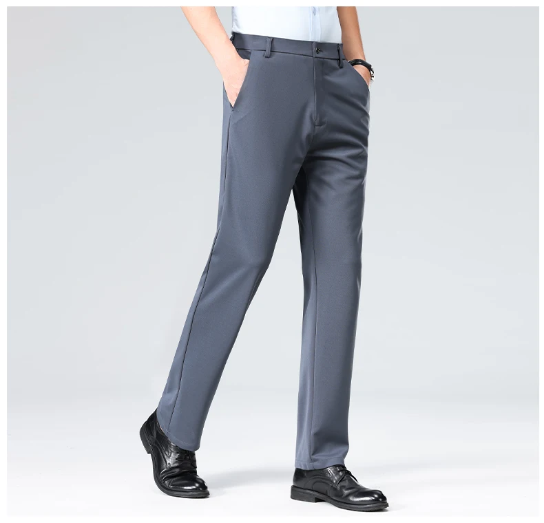 29-42 männer Sommer Dünne Mode Business Casual Anzug Hosen Lange Hosen männer Elastische Gerade Hülse Formale hosen Plus Größe – Detail 20