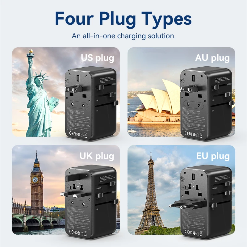 Vention 120 واط GaN محول السفر العالمي الكل في واحد محول السفر في جميع أنحاء العالم PD الجدار شاحن التيار المتناوب محول القابس الطاقة للولايات المتحدة الأمريكية الاتحاد الأوروبي #6