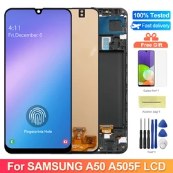 6.4'' Super AMOLED A50 A505F A505F/DS Display Screen with Frame for Samsung Galaxy A50 LCD Display Touch Screen Digitizer Parts