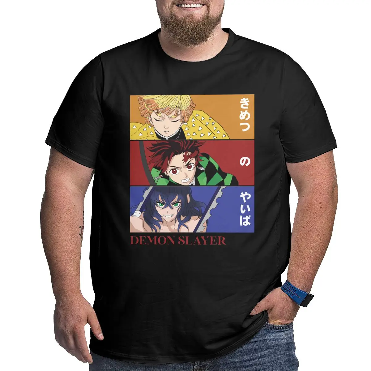 Demon Slayer Zenitsu Tanjiro Inosuke Anime T Shirt printed Clothing t shirts for men Big Tall Tees Large 4XL 5XL 6XL T-Shirts